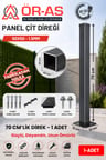 Panel Çit Direği Aksesuarlı-(-70cm-)Renk Antrasit Gri
