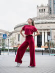 Bordo Yoga Tayt Pantolonu