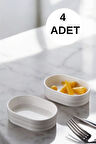 4 Lü 11 Cm Porselen Reçellik Sosluk Çerezlik