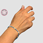 Uretti - Nevin 2033 - El Yapımı Kum Boncuk Papatya Bileklik - Mavi