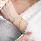 14 Ayar Altın Çift Zincir Yıldız Bileklik