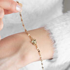 14 Ayar Altın İşlemeli Yıldız Bileklik