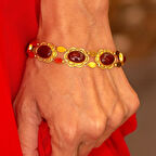 14 Ayar Altın Akik Taşlı Telkari Bileklik