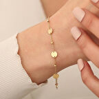 14 Ayar Altın Dorika Detaylı Pul Bileklik