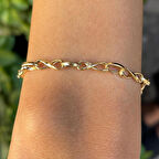 14 Ayar Altın Kalem Işlemeli Sonsuzluk Hallow Bileklik