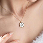 14 Ayar Altın Çerçeveli Yıldız Kolye