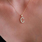 14 Ayar Altın Küçük Füzyon C Harf Kolye