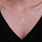 14 Ayar Altın Küçük Füzyon G Harf Kolye