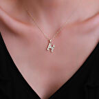 14 Ayar Altın Küçük Füzyon H Harf Kolye