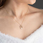 14 Ayar Altın Yıldızlı Aşk Kolye