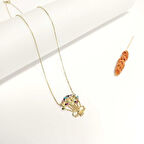 14 Ayar Renkli Kalp Kolye