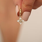 14 Ayar Altin Beyaz Lotus Çiçeği Kolye ucu