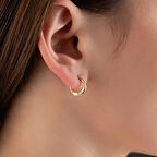 14 Ayar Altın Mini Boy Heleni Küpe 0,5 cm