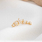 14 Ayar Altın Sıralı Yıldız Küpe