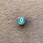 14 Ayar Altın Kafesli Mavi Boncuk O Harf Kolye Ucu