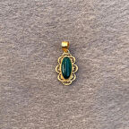 14 Ayar Altın Telkari Akik Taşlı Kolye Ucu