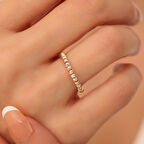 14 Ayar Altın Üç Renk Tek Sıra Dorika Yüzük