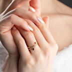 14 Ayar Altın Sarmal Kalp Yüzük