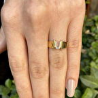 14 Ayar Altın Yeni Tasarım U Harfli Yüzük