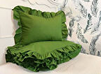 Yeşil fırfırlı çift kişilik nevresim takımı