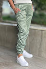 Kadın Yeşil Görünümlü Paçası Lastikli Pantolon