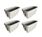 SY-5710 Opal Balkon Küpeşte Saksı 15 Litre Kirli Beyaz 4 Adet