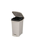 Omnipazar ELF-İ344 Slim Pedallı Plastik Çöp Kovası İç Kovalı 8 lt Gri
