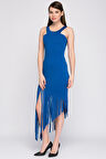 Arkasi Fermuarlı Dalgiç Abiye Elbise | Elb14404 Saks