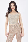 Astarli Croptop   Askili Bustiyer_Bus32491 Bej