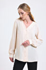 Uzun Kol Jesika Gömlek | Gml34794 Bej