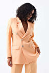 İçi Astarlı  Hürrem Kumaş Oversize Blazer Ceket | Ckt34236 Somon