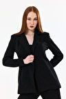 Astarlı  Simli Pukuro Abiye Ceket | CKT35406 Siyah