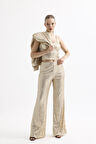 Beli Lastikli  Payet Abiye Pantolon | Pnt35233 Gold