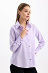 Rahat Kalıp Uzun kol Kadın Çizgili Gömlek | Gml35705 Lıla
