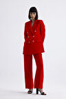 Kadın Takım Elbise Ceket Ve Pantolon | TK34239 Kırmızı