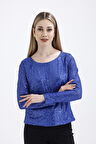 İçi Astarlı Pul Payet Abiye Bluz | Blz35497 Saks