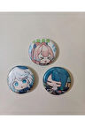 Genshin Impact Xingqiu Sangonomiya Kokomi Furina Anime Buton Rozet 37mm 3 Adet