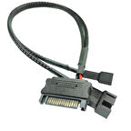 4596 Sata Power To Fan Çevirici 2 Port Y Pin PWM Çoklayıcı Splitter Fan Kablosu