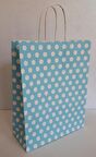 KRAFT KAĞIT ÇANTA MAVİ PUANLI 18CM X 24CM - 1 ADET