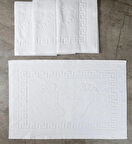 Beyaz Ayak Havlusu 4 Adet, Otel Paspası 250 gram 50x70 Cm. %100 Pamuk