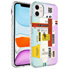 Apple iPhone 12 Kılıf Airbag Kenarlı Renkli Desenli Elegans Silikon