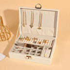 Mücevher Kutusu Organizer Düzenleyici Takı Kutusu Anahtarlı Kolye Küpe Saat Kutusu