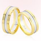 Harem Altın Sarı Beyaz Altın Alyans 6501