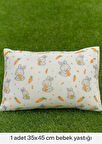 More Home Müslin Bebek Yastık Kılıfı Kapaklı 35X45 Havuç Yiyen Tavşan