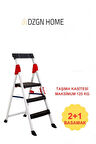 Extra Dayanıklı 2+1 Özel Tasarım Hafif, Kaymaz, Metal Basamaklı Katlanır Merdiven
