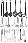 24 Parça Kepçe Spatula Kevgir Mutfak Servis Seti Servis Gereçleri Servis Maşa Takımı Mutfak Ürünler