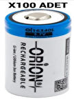 100 Adet 16340 3.7V 850 Mah Li-Ion Pil (CR123A Lityum Şarjlı Pil)