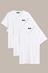 METALIC Erkek Çok Renkli T- Shirt Regular Fit Rahat Kesim V Yaka 3'lü Basic Tişört Paketi