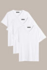 Erkek Çok Renkli T- Shirt Regular Fit Rahat Kesim V Yaka 3'lü Basic Tişört Paketi