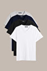 Erkek Çok Renkli T- Shirt Regular Fit Rahat Kesim V Yaka 4'lü Basic Tişört Paketi CMREOV36-4